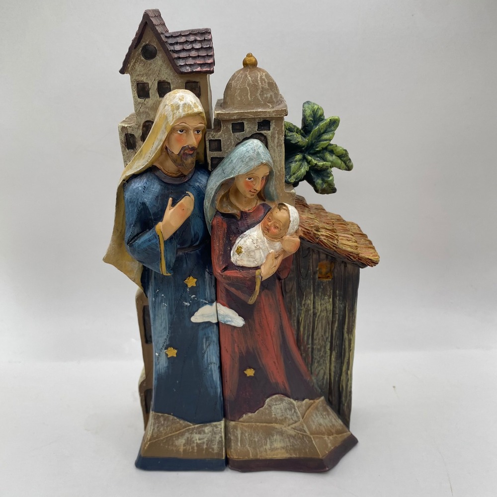 TII Collections X0234 Resin Holy Family Figurine Set 2pc Christmas Nativity
